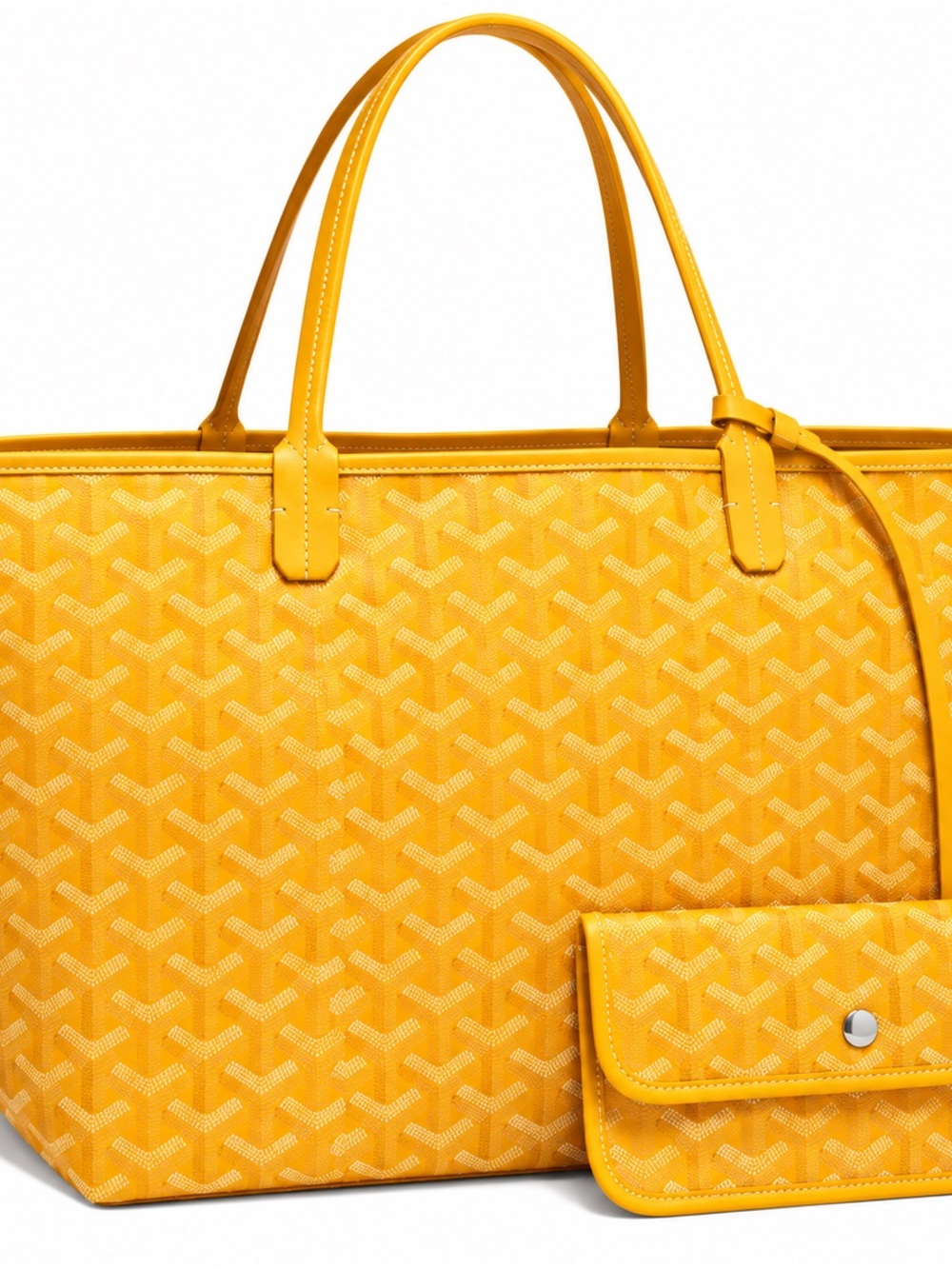 Goyard Yellow Coated Canvas Tote with Wristlet